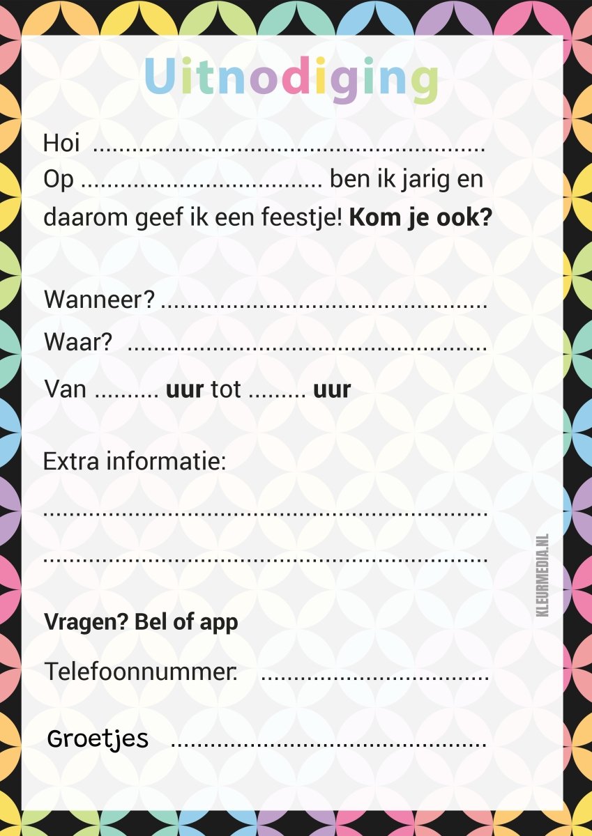 Uitnodiging kinderfeestje Disco - 10 stuks - Koning Spandoek Uitnodiging kinderfeestje Disco - 10 stuks