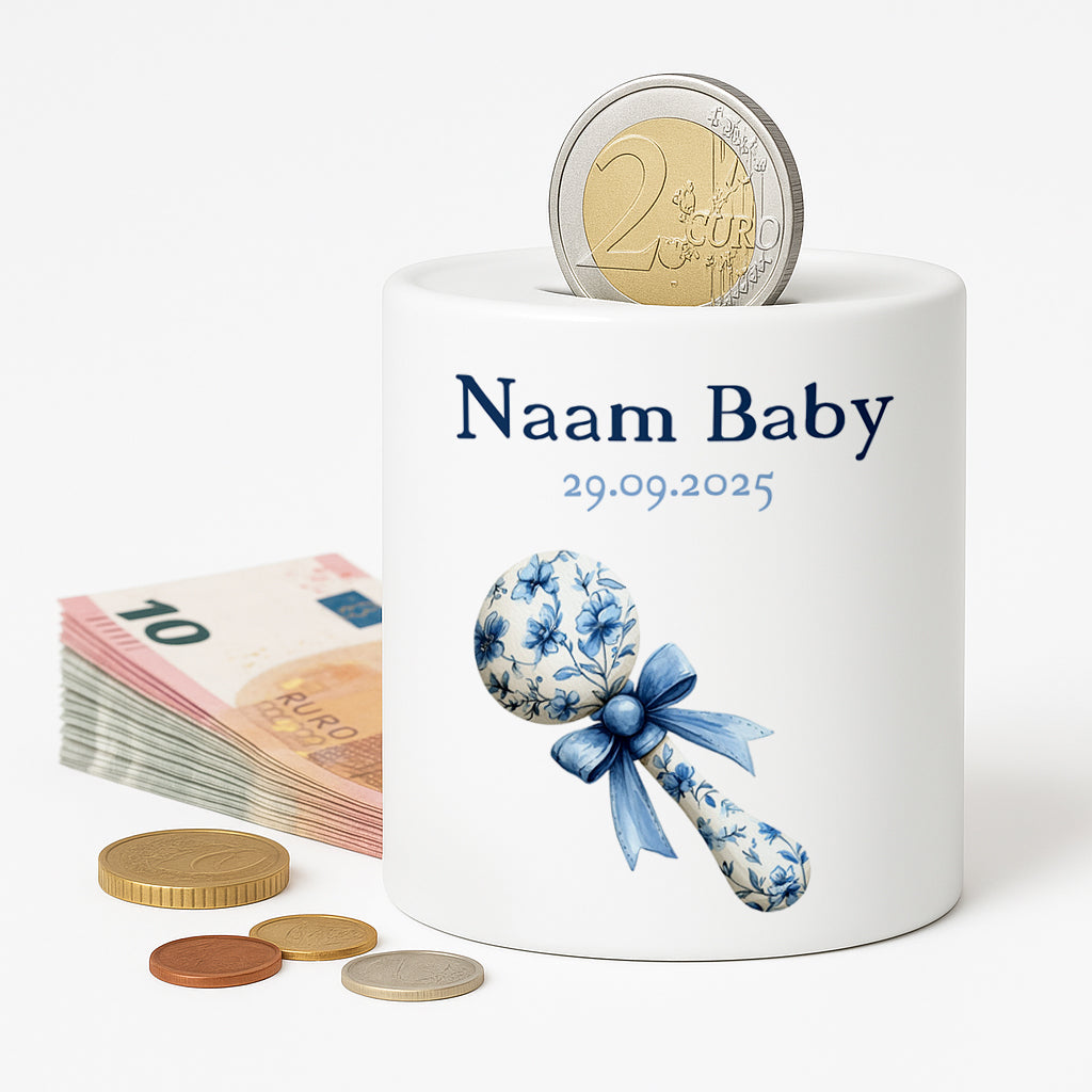 Baby Spaarpot - Blauwe Rammelaar