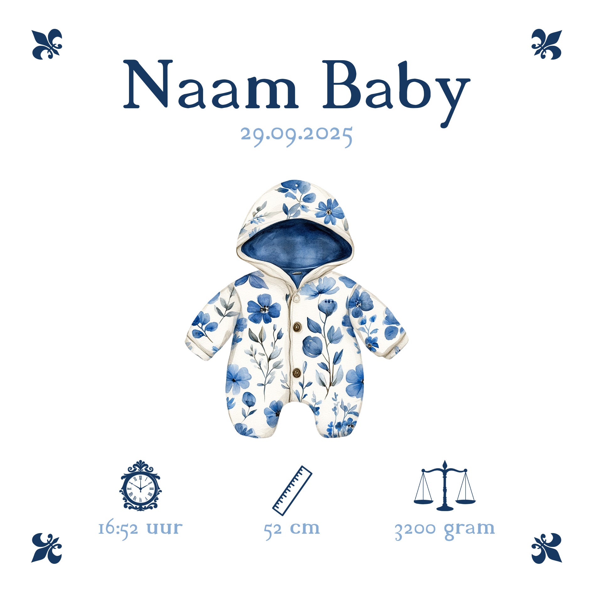 Baby Tegeltje - Blauw Rompertje