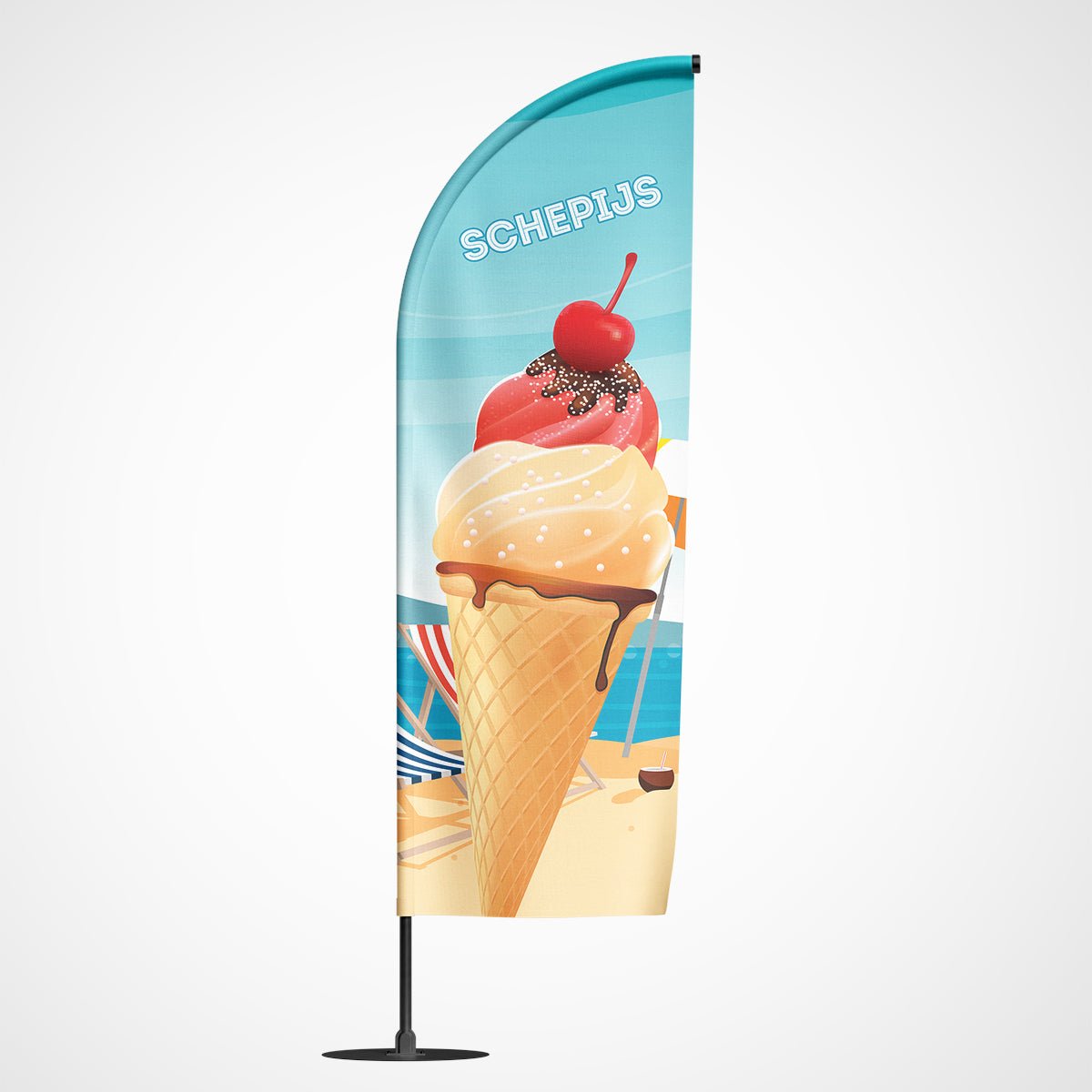 Beachvlag schepijs – Kleurmedia®