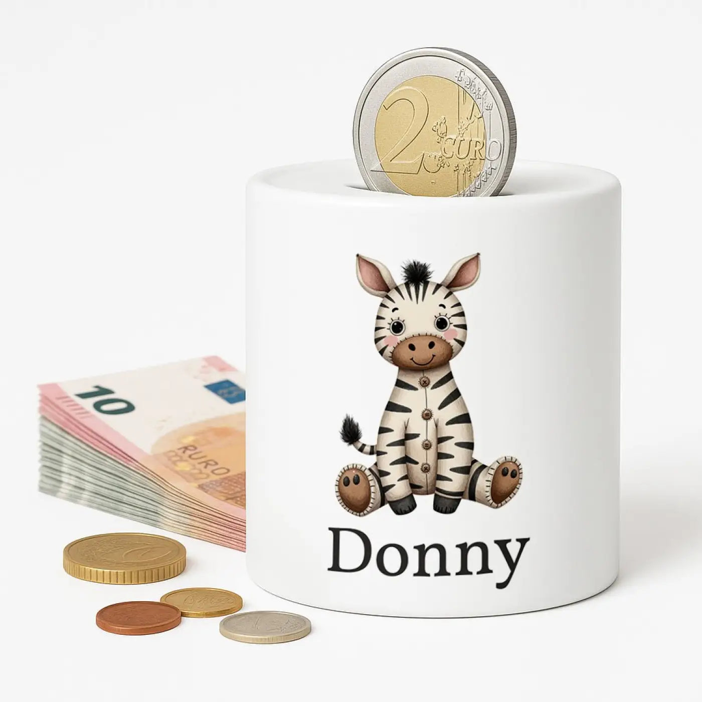 Spaarpot met naam - Zebra - Spaarpot