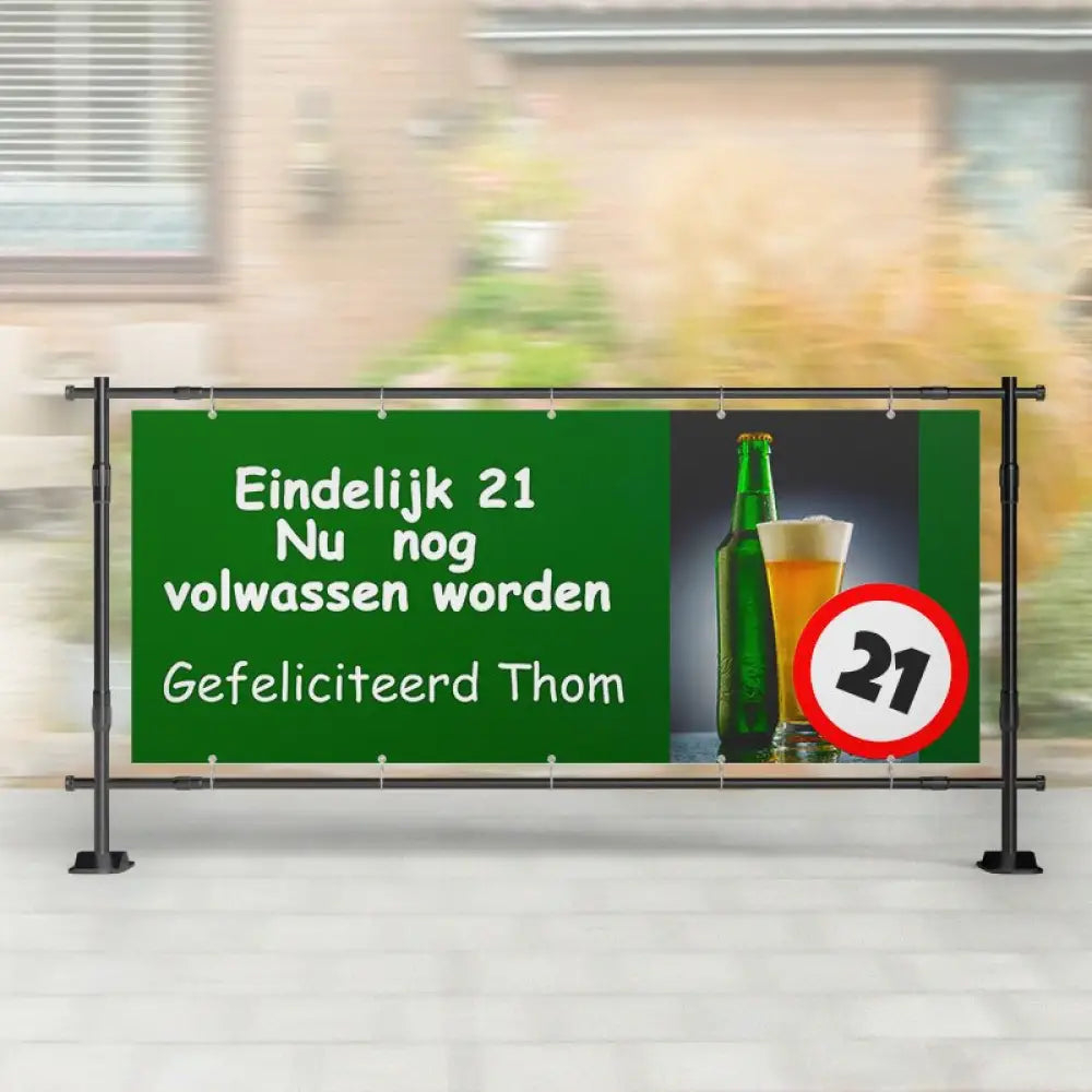 Happy Birthday voetbalfeest spandoek 90 X 150 cm