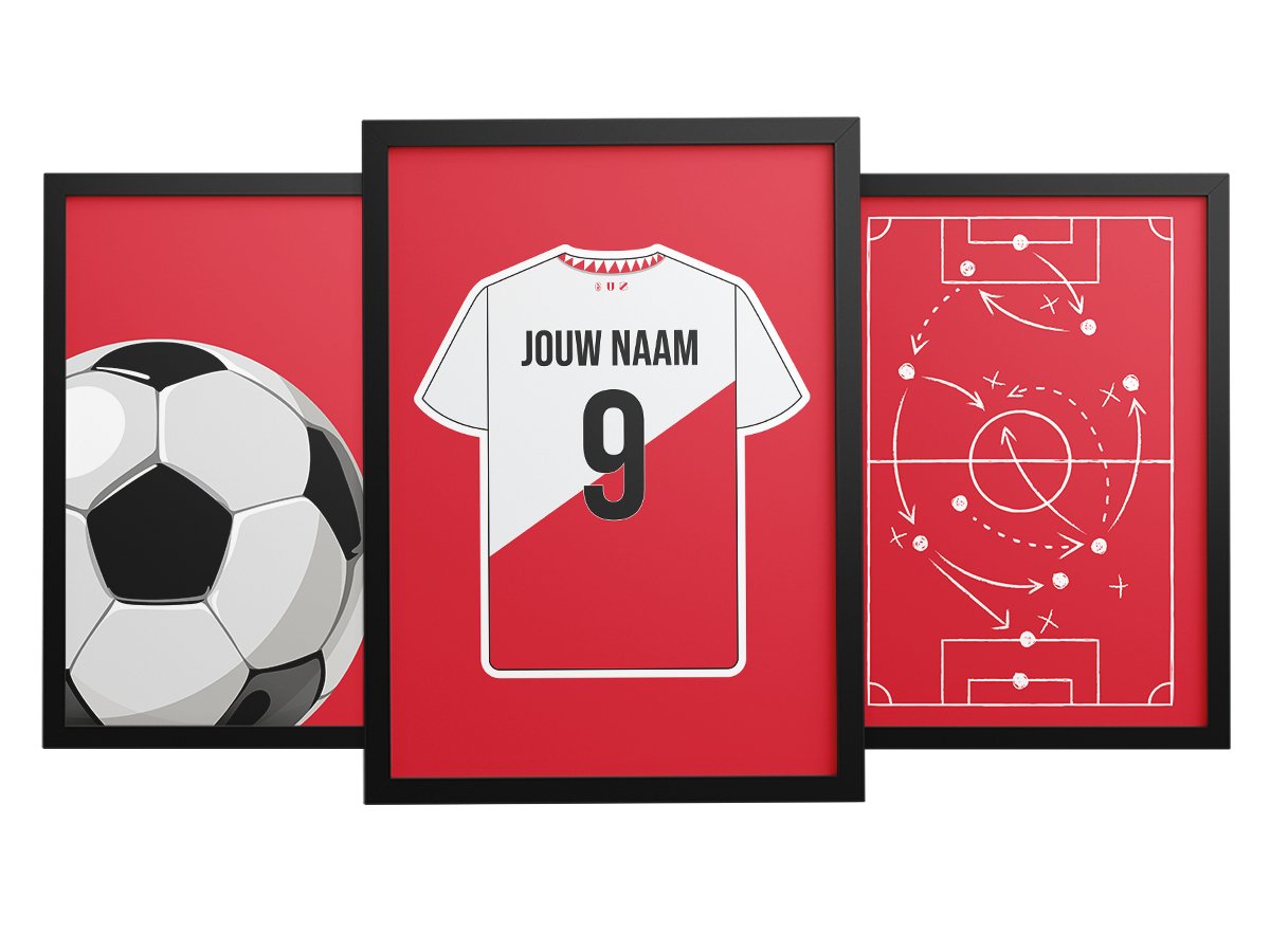 Poster: FC Utrecht 3-delige posterset - Star collection (wandposter) – Kleurmedia®
