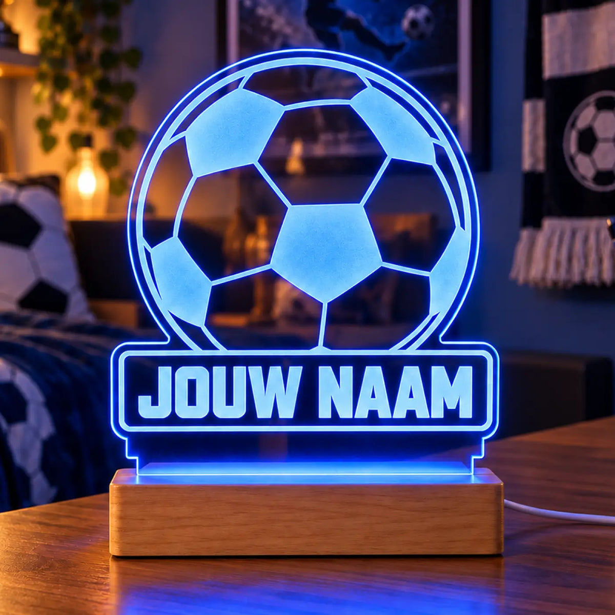 Voetbal LED Lamp met Naam - Bal met naam