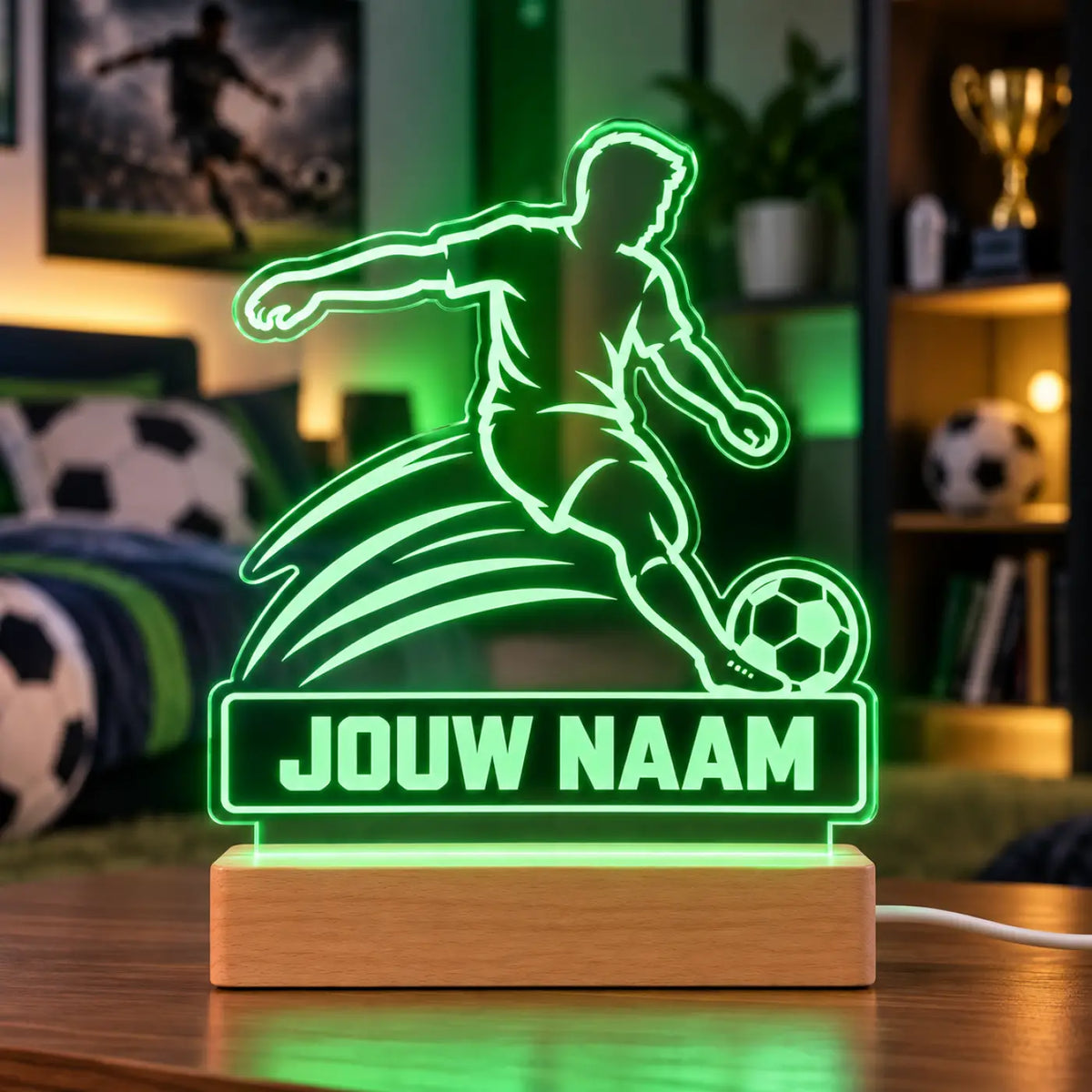 Voetbal LED Lamp met Naam - Voetballer