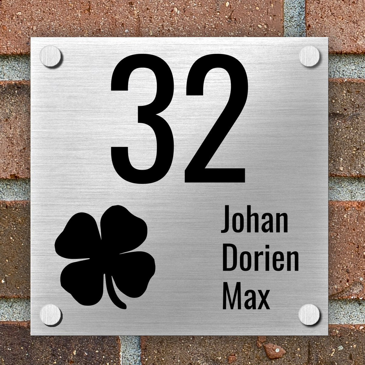 Naambordje Voordeur | Dibond Brushed Aluminium | 15x15 cm – Kleurmedia®