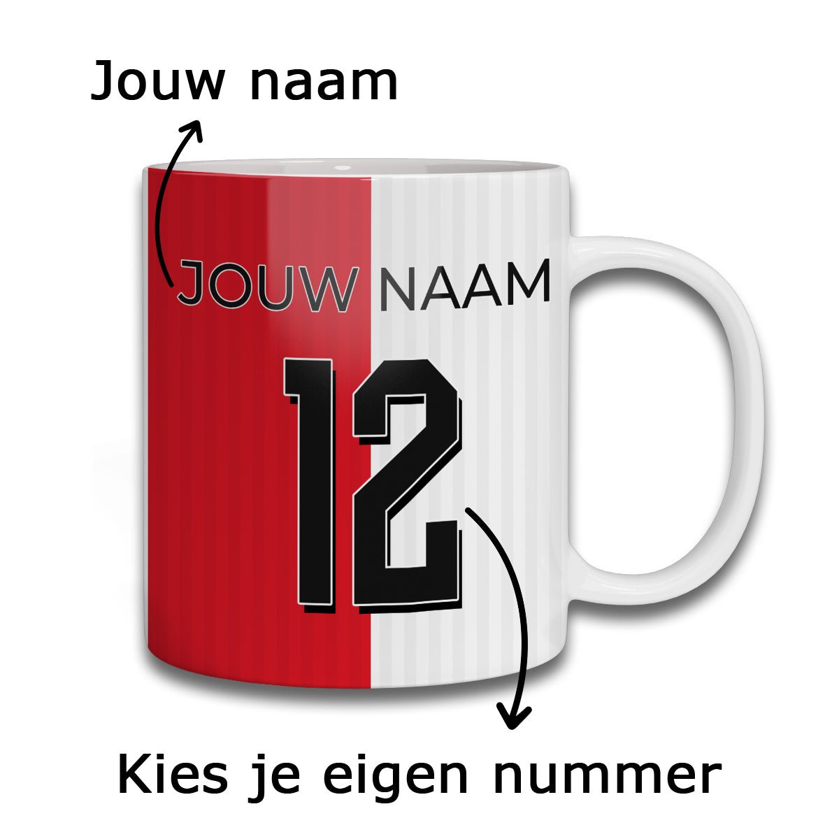 Feyenoord Mok - Gepersonaliseerd met naam en nummer - Gepersonaliseerd met naam en nummer - Voetbal cadeau
