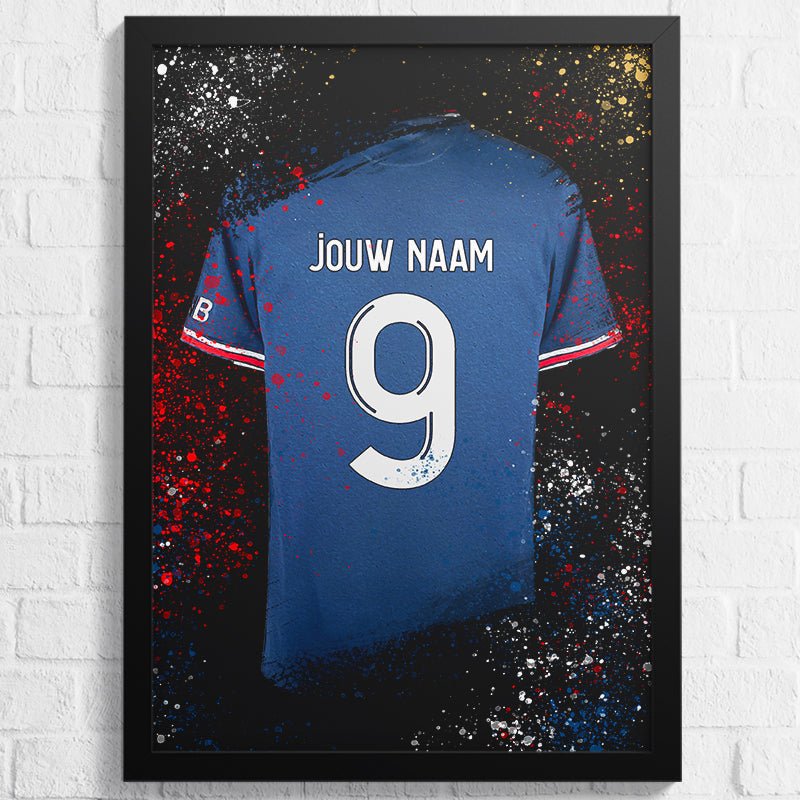 Poster: PSG shirt wanddecoratie (wandposter) – Kleurmedia®
