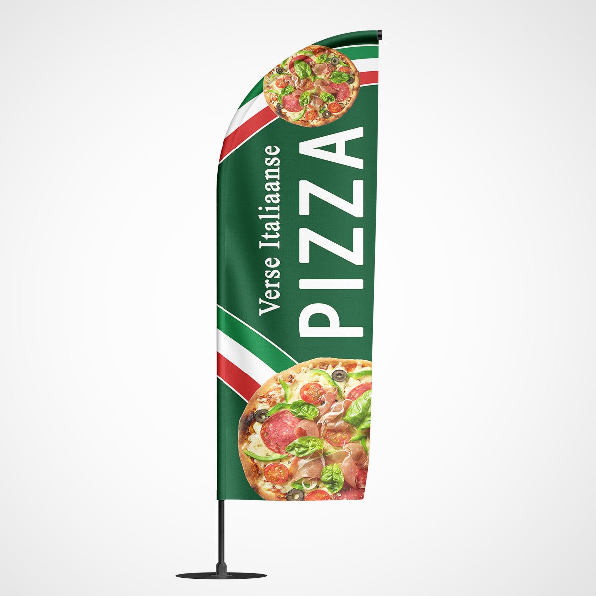 Beachvlag pizza groen – Kleurmedia®