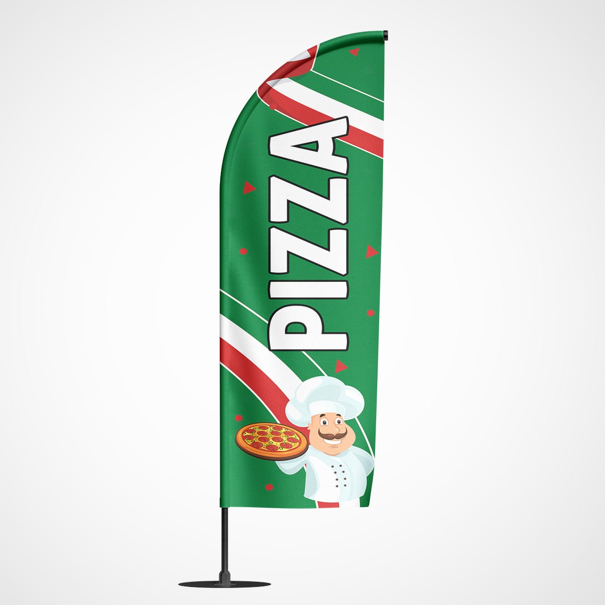 Beachvlag pizza groen – Kleurmedia®