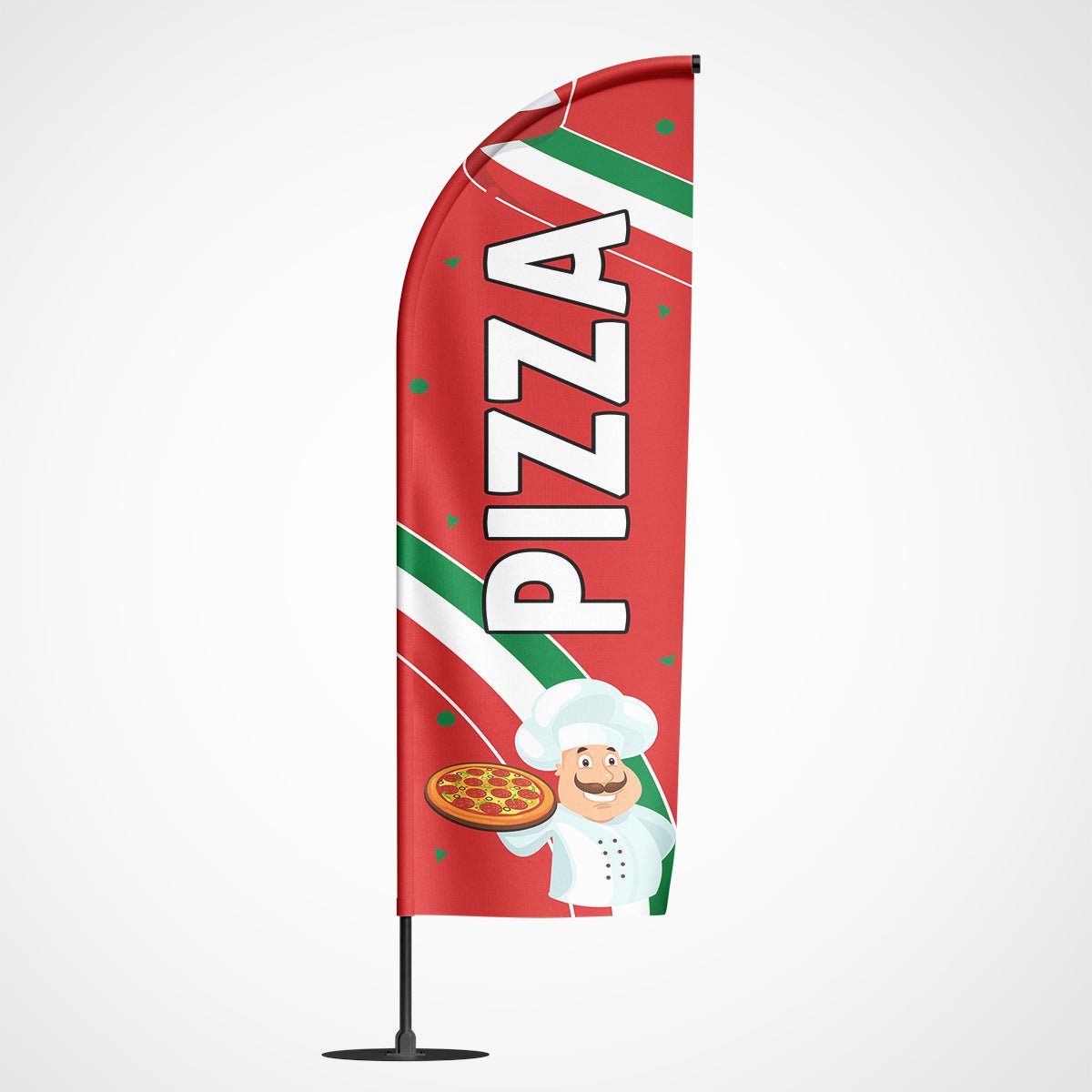 Beachvlag pizza rood – Kleurmedia®