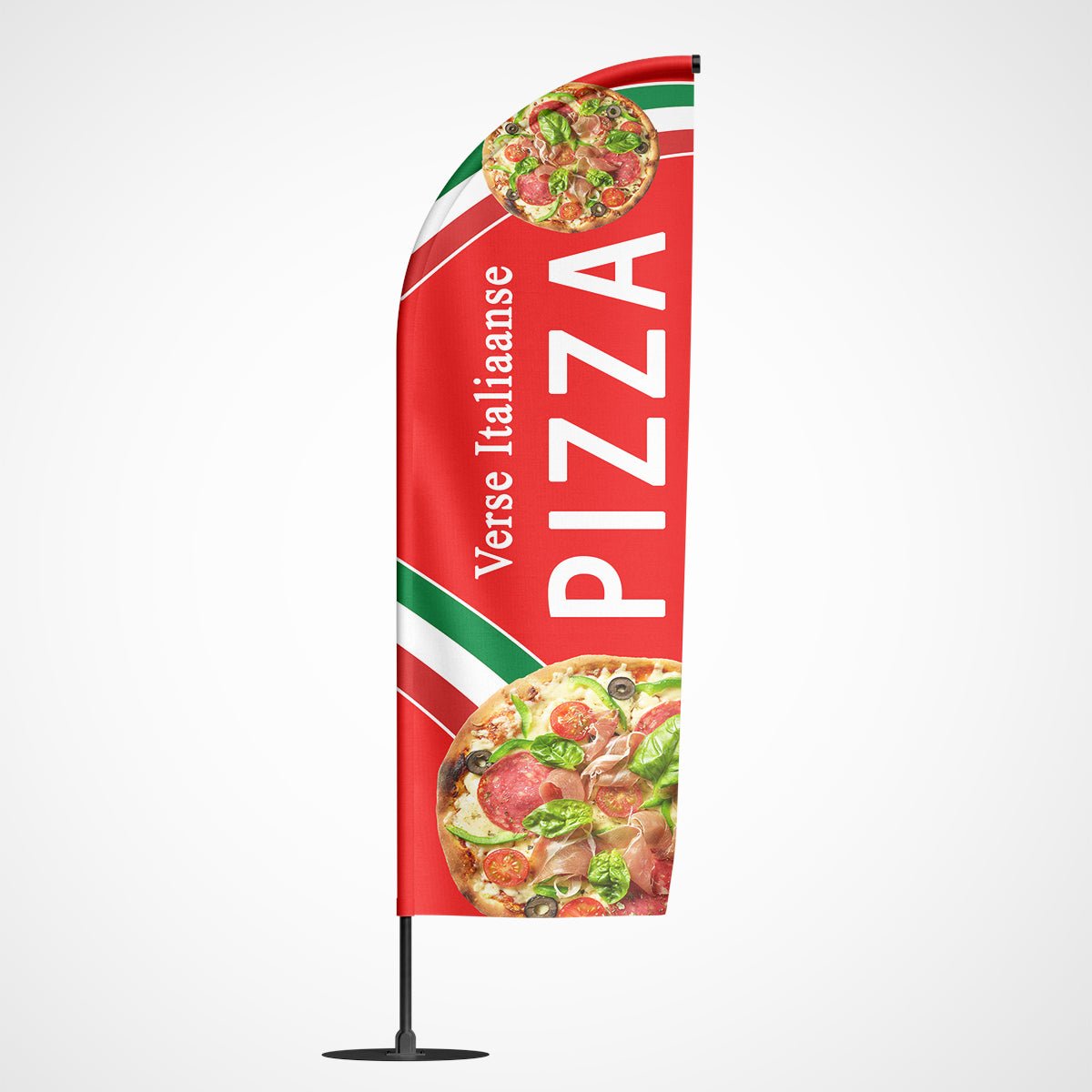 Beachvlag pizza rood – Kleurmedia®