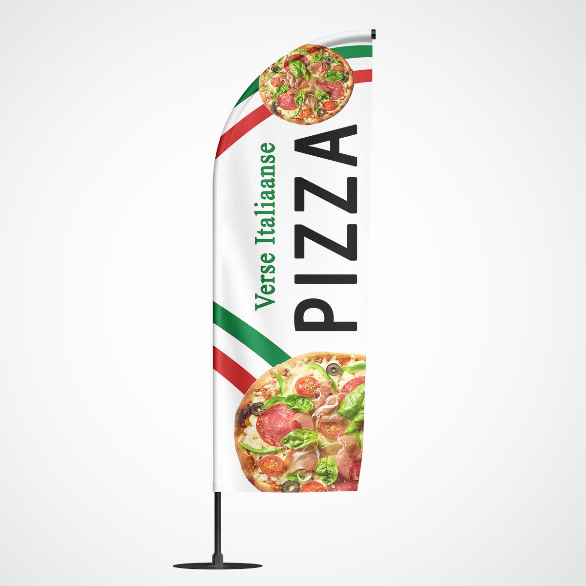 Beachvlag pizza wit – Kleurmedia®