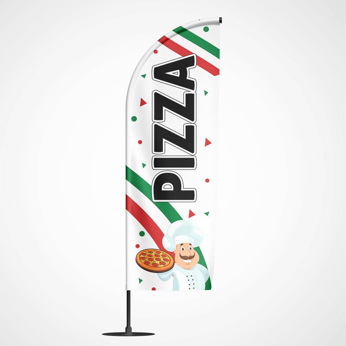 Beachvlag pizza wit – Kleurmedia®