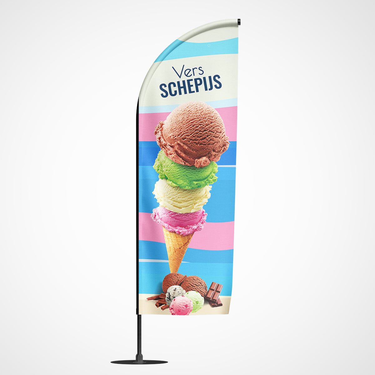 Beachvlag schepijs – Kleurmedia®
