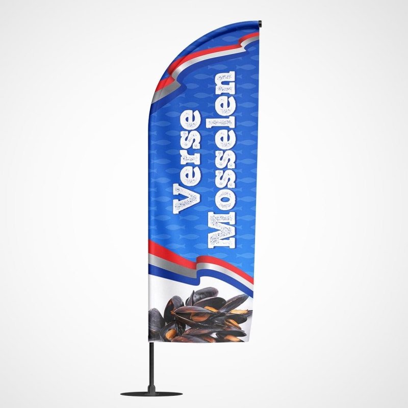 Beachvlag Verse Mosselen – Kleurmedia®