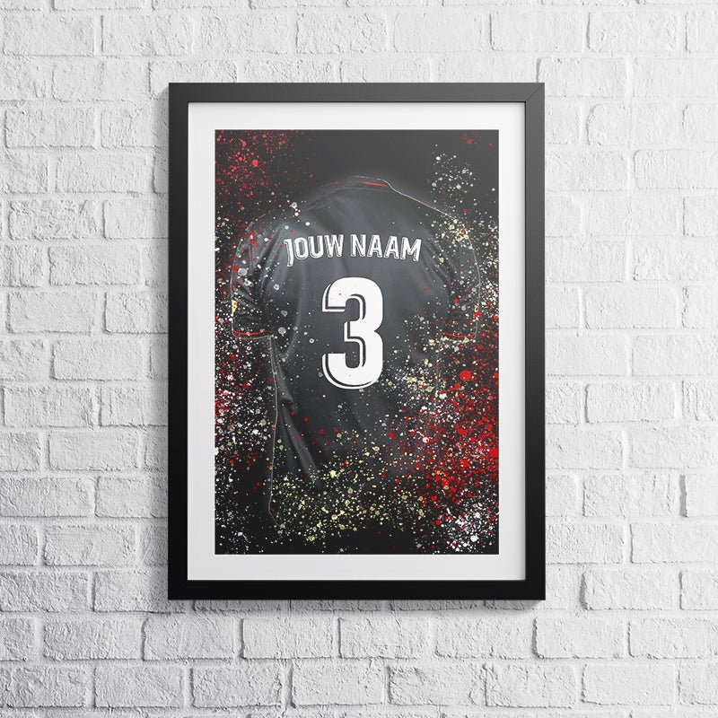 Rotterdam Rood Zwart shirt wanddecoratie - Kleurmedia Excelsior Rotterdam shirt wanddecoratie Voetbalposters