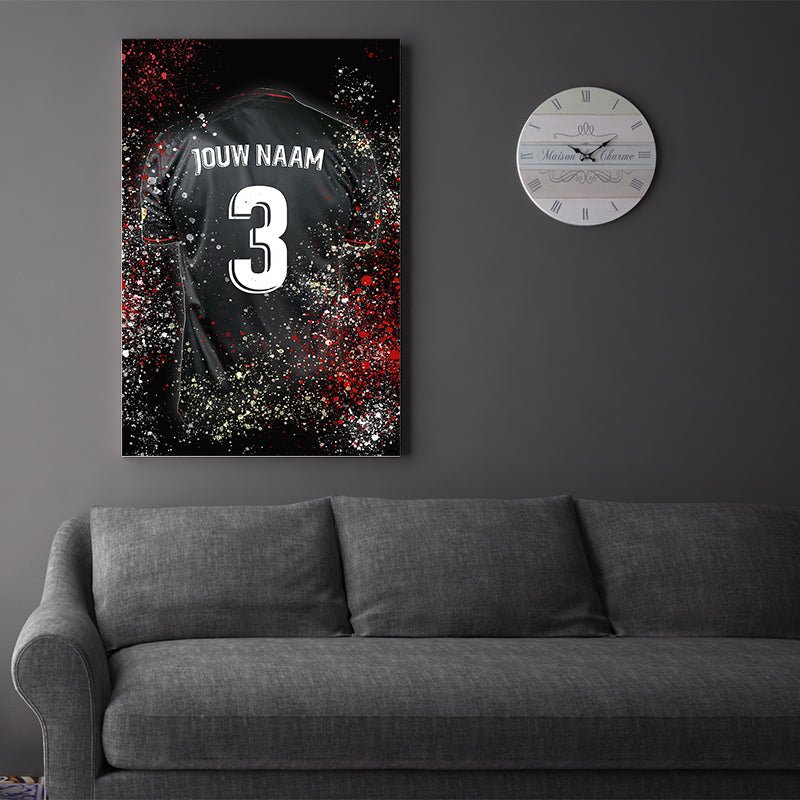 Rotterdam Rood Zwart shirt wanddecoratie - Kleurmedia Excelsior Rotterdam shirt wanddecoratie Voetbalposters