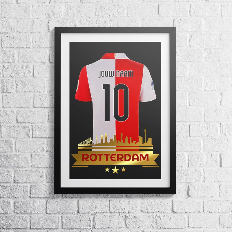 Rotterdam Skyline - Shirt Wanddecoratie - Kleurmedia Feyenoord 2023 Skyline - Poster of Schilderij Posters & schilderijen