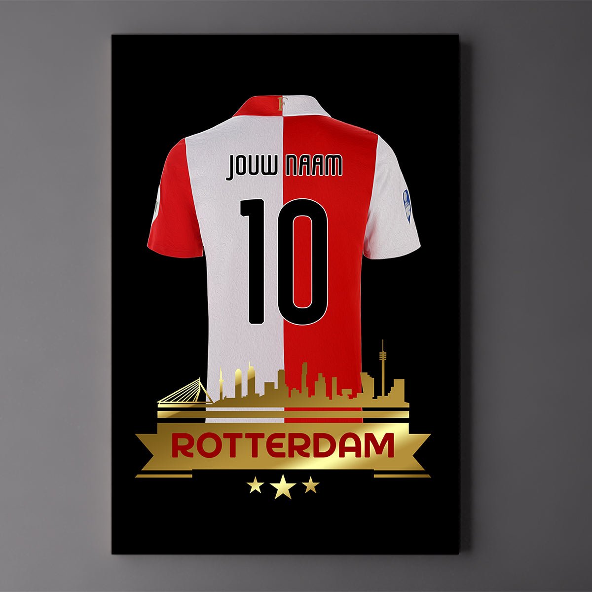 Rotterdam Skyline - Shirt Wanddecoratie - Kleurmedia Feyenoord 2023 Skyline - Poster of Schilderij Posters & schilderijen