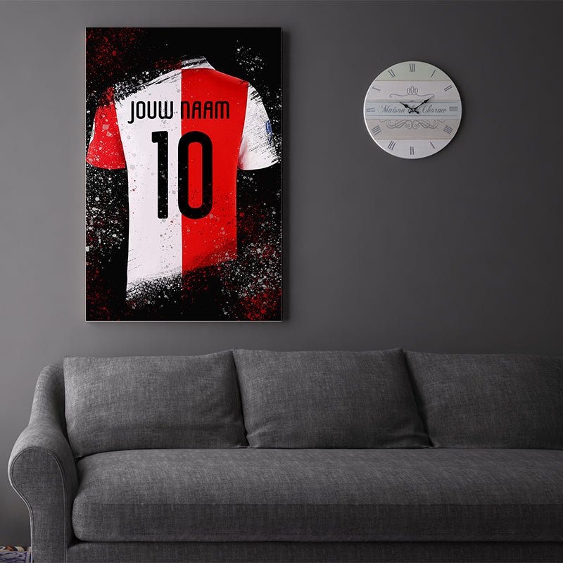 Rotterdam shirt wanddecoratie - Kleurmedia Feyenoord shirt wanddecoratie Voetbalposters
