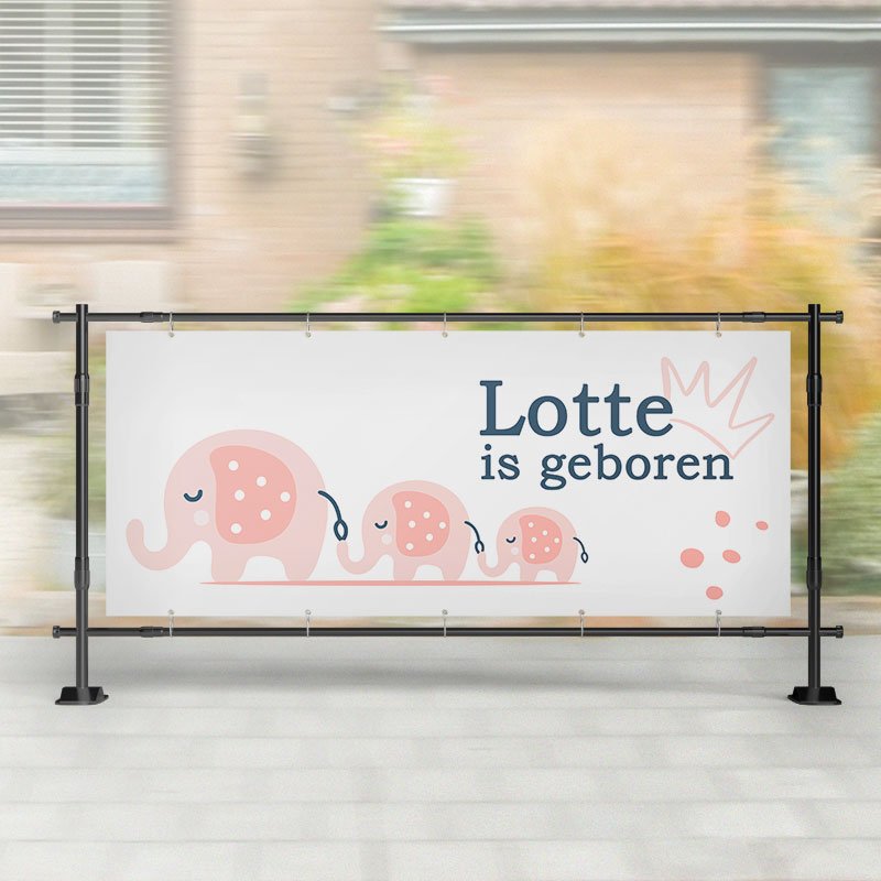 Geboorte spandoek | 3 Kleine Olifantjes – Kleurmedia®