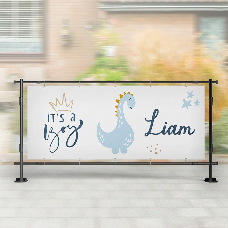 Geboorte spandoek | Dino It's a Boy – Kleurmedia®