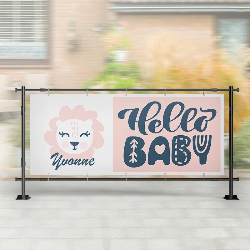 Geboorte spandoek | Leeuwtje Hello Baby – Kleurmedia®