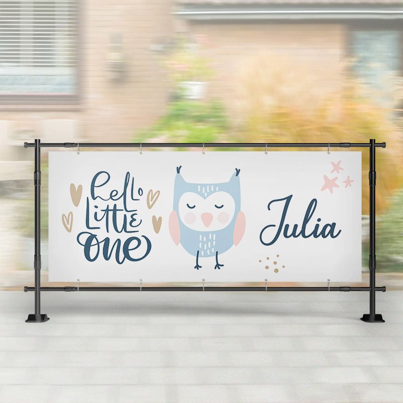 Geboorte spandoek | Uil Hello Little One – Kleurmedia®