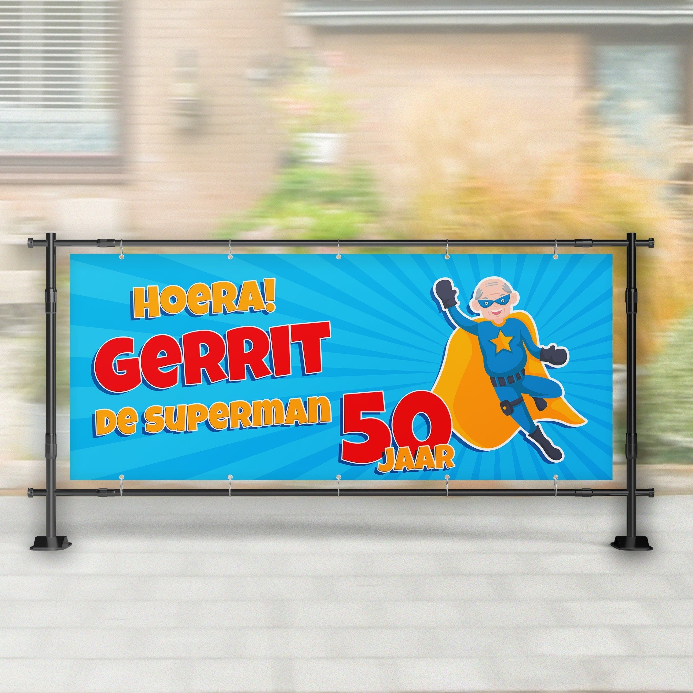 Spandoek Abraham | Abraham Stripheld Blauw – Kleurmedia®