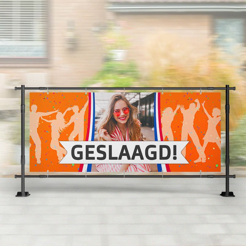 Spandoek Geslaagd | Oranje Crowd met Foto – Kleurmedia®