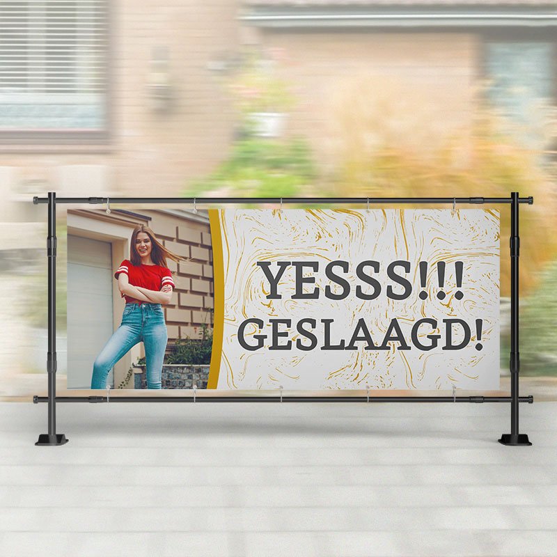 Spandoek Geslaagd | Yess! Geslaagd met Foto – Kleurmedia®