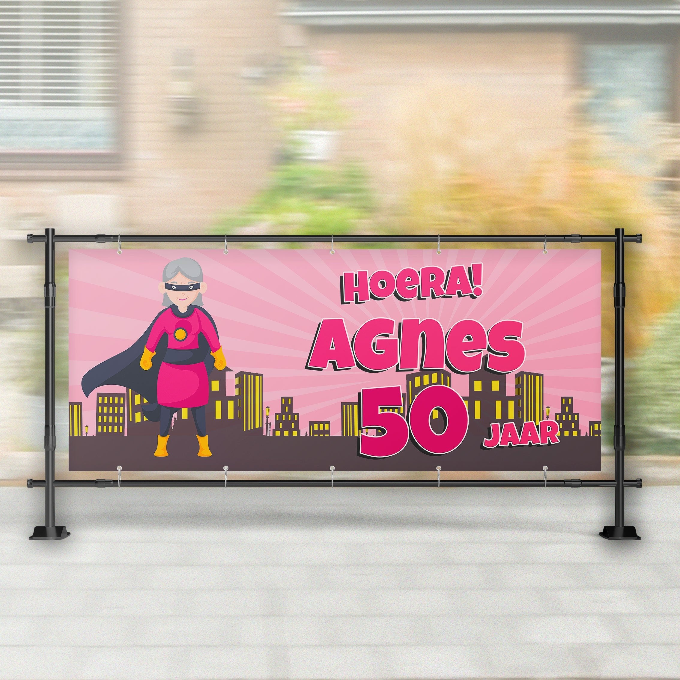 Spandoek Sarah | Stripheld Roze – Kleurmedia®