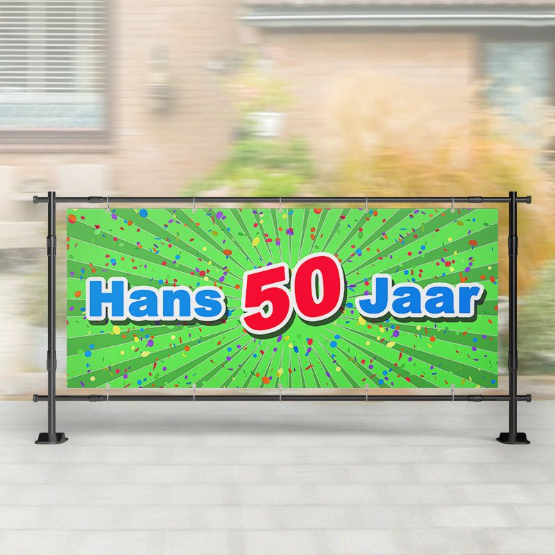 Spandoek Verjaardag - Groen elke leeftijd – Kleurmedia®