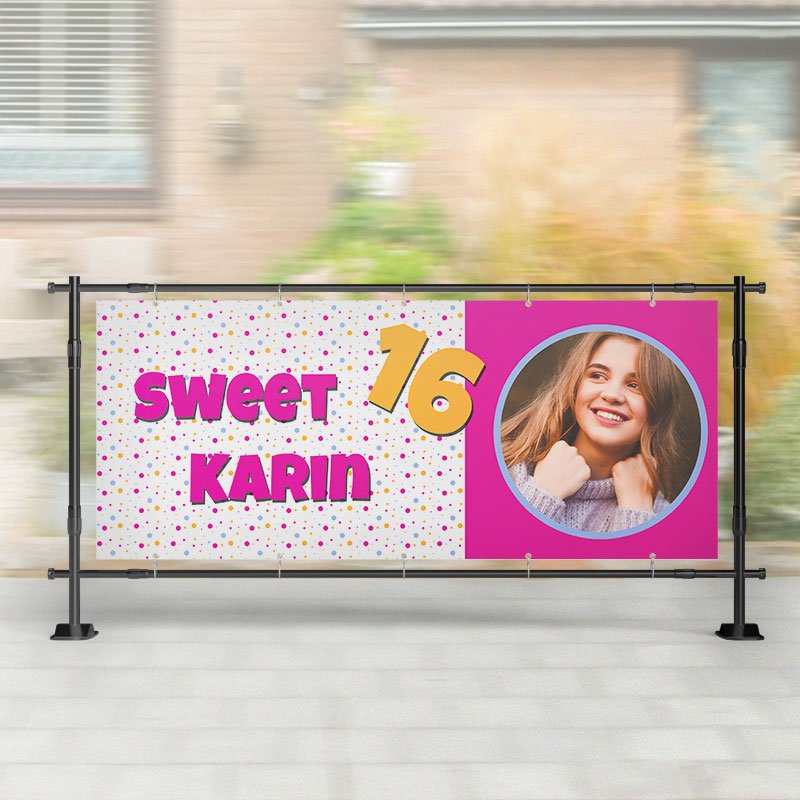 Spandoek Verjaardag | Sweet 16 met Foto – Kleurmedia®